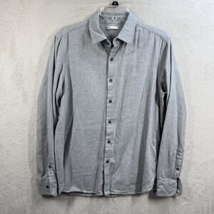 O.N.S One Nice Shirt Button Front Soft Cotton‎ Shirt Men's M Preppy Office Gray